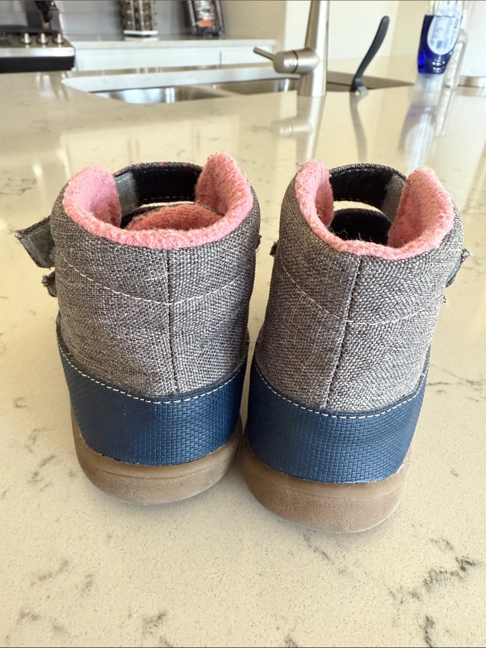 See Kai Run Toddler Basics Ashton High Top Winter boots Pink, gray navy size 8 - Picture 4 of 7
